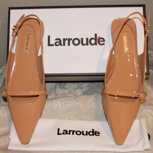 Larroude Ines Flat -Tan Patent Leather - 6